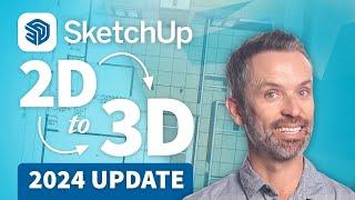 SketchUp Tutorial – How To Turn 2D Floor Plans into 3D Models (2024 Update)