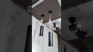 Hanging light in office installation