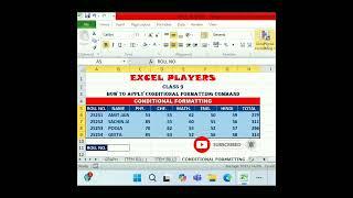 Conditional formatting in excel | highlight Marks Pass/Fail #shorts #excel