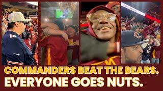 COMMANDERS BEAT THE BEARS.  EVERYONE GOES NUTS. (Epic fan reactions set to epic music)