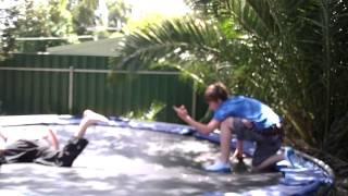 Awesome Extreme Trampoline Wrestling First Ever Full Match !!!! (AXTW)