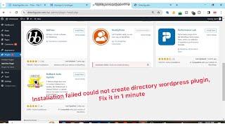 Installation failed could not create directory wordpress plugin