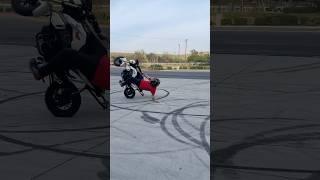 Elbow drags checked off on grom time to take it to the Harley!!! #bikelife #grom #dgsliders