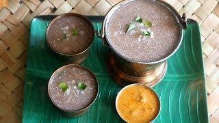 Aadi koozh recipe | Aadi pandigai ragi koozh recipe