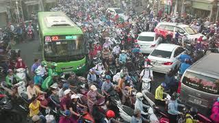 Crazy rush hour traffic in Saigon - Ho Chi Minh City, Vietnam