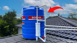 I never have to buy water again ! How to make PVC drainage pipe for corrugated iron roof 3 in 1