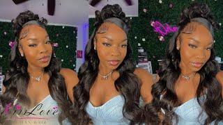 360 BODY WAVE WIG INSTALL PRE-BLEACHED,PLUCKED &CURLED | KISSLOVE HAIR