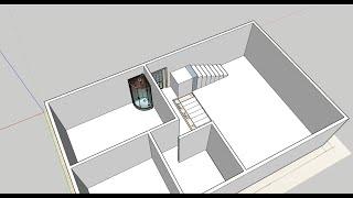 SketchUp 2024 Model a Floor Plan with Stairs from an Imported Hand Sketch