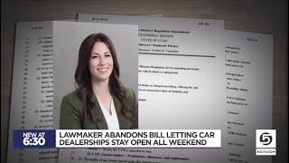 Utah lawmaker abandons bill letting car dealerships stay open all weekend