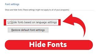 How to Hide Fonts Based on Language Settings in Windows 10