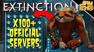 ARK EXTINCTION: OPENING 100+ ASCENDANT GACHA CRYTALS ON OFFICIAL! (CRAZY LOOT)