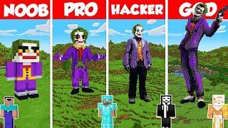 Joker Statue Build Battle Challenge - Noob vs Pro vs Hacker vs God - Minecraft Animation