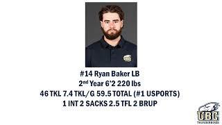 Ryan Baker #14 UBC Football All-Canadian Tape 2022