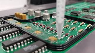 Dam and fill protection of PCB components: Momentive SnapSil TN8000 & TSE3064H Adhesives