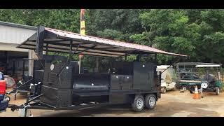 T Rex Iron Hog bbq smoker grill trailer with roof sinks steam trays bbq smokers for sale rentals