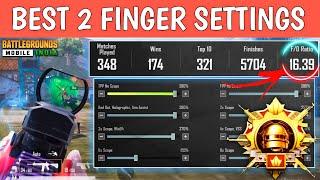 BEST SENSITIVITY SETTINGS BGMI/PUB MOBILE | 2 FINGER CLAW/THUMB SENSITIVITY SETTINGS FOR BGMI/PUBGM