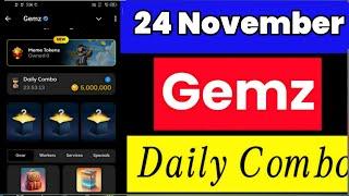 Gemz daily combo today 24 November | gemz daily combo card | today Combo gemz |