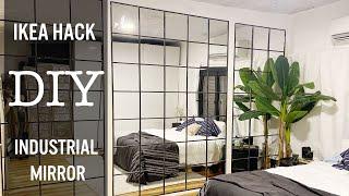 IKEA HACK DIY Industrial Mirror wall for 60$! // How to mirror wall