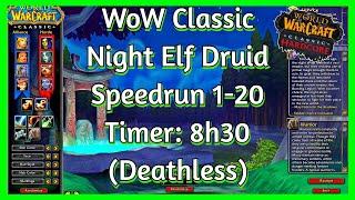 Classic Era - Night Elf Druid - HC Speedrun 1-20 in 8h30 (OLD, HC w/ Logoutskips)