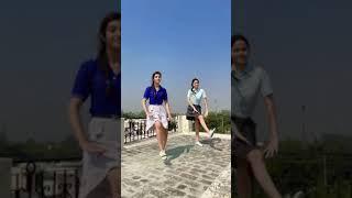 upskirt dance of school girls  in uniform