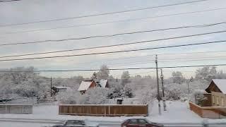 Russian railway, trip Moscow - Kostroma, beautiful Russian winter.