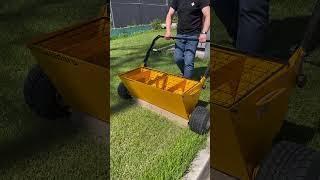 Testing the fertilizer spreader seeder \ разбрасыватель удобрений тестируем