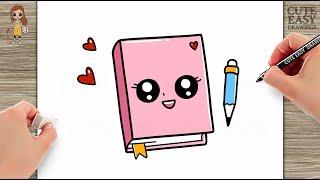 How to Draw a Cute Book Easy @CuteEasyDrawings