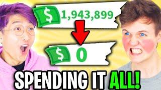 Can We SPEND ALL OUR MONEY In ADOPT ME!? ($20,000 BUCKS SPENT!)