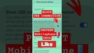 How to block USB connection to prevent Mobilephone data while locked? #shortsfeed #shorts #trending