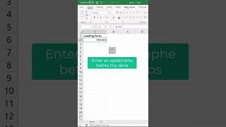 How to keep leading zeros in Excel #shorts