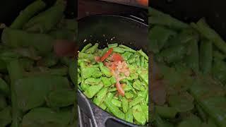 Vegan Green Bean Stew on Charcoal #shorts