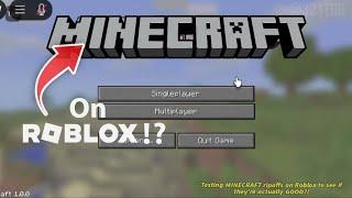 Testing Minecraft ripoffs on Roblox to see if they're actually good