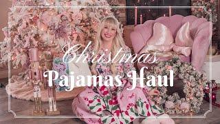 GIRLY PINK CHRISTMAS PAJAMAS TRY ON HAUL (Ivy City Co, Printfresh, VS)