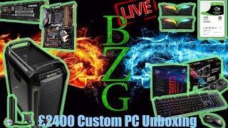 TOP VR GAMING RIG - ZELLY UNBOXING LIVE - UNBOXING £2400 CUSTOM PC BUILD FROM OVERCLOCKERS UK