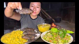 Manipuri Dish Ushoi Otti / Fresh Bamboo Shoot And Dry Pea Curry, Mimi Singju And Dried Fish Mukbang