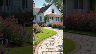 Peaceful Country Cottage Surrounded by Blooming Garden Beauty