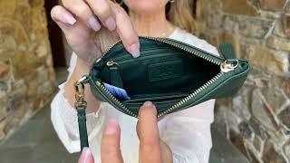 The Milano Leather Wristlet Wallet in Deep Green