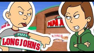 Classic Caillou Misbehaves At Long John's Pizza/Grounded