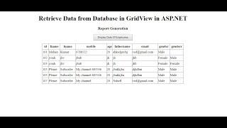 how to display data in gridview from database in ASP.NET using vb code