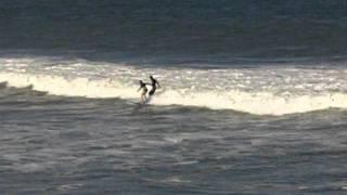 Paul Trammell and Candice Griffin Tandem Surfing Hurricane Igor