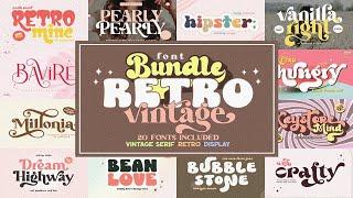 Retro Font Bundle   20 Vintage Fonts Free Download