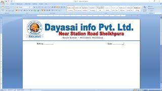 how to make letterhead design in microsoft word 7 | letter pad design in ms word - Ms word tutorials