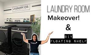 House to Home UPDATE! Laundry Room Makeover | DIY floating shelf