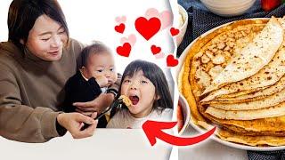 Japanese try CREPES for the first time!  Japanese children are shocked!