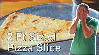 Joey Chestnut Eating Challenge: 2 Ft Sized Mega Pizza Slice Challenge