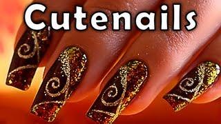 Red & Glamour Nail art tutorial