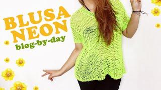 BLUSA FÁCIL NO TRICÔ PARA O VERÃO NEON - Receita de tricô fácil para Iniciantes  :: Parte 1 #162