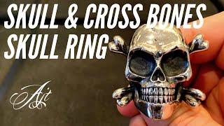 Skull Crossbones Silver Skull Ring | AJT Jewellery