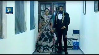 Dhruva Sarja and Prerana Grand Entry on wedding reception stage