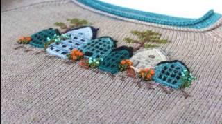 Pletena moda / Small embroidered flowerbeds and flowers on knitwear * Toma Prus